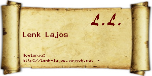 Lenk Lajos névjegykártya